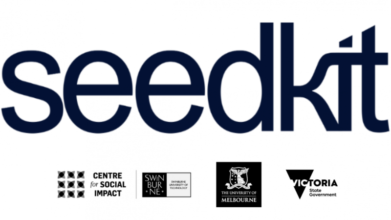 Logo collage – Seedkit, CSI Swinburne, University of Melbourne and Victoria State Government